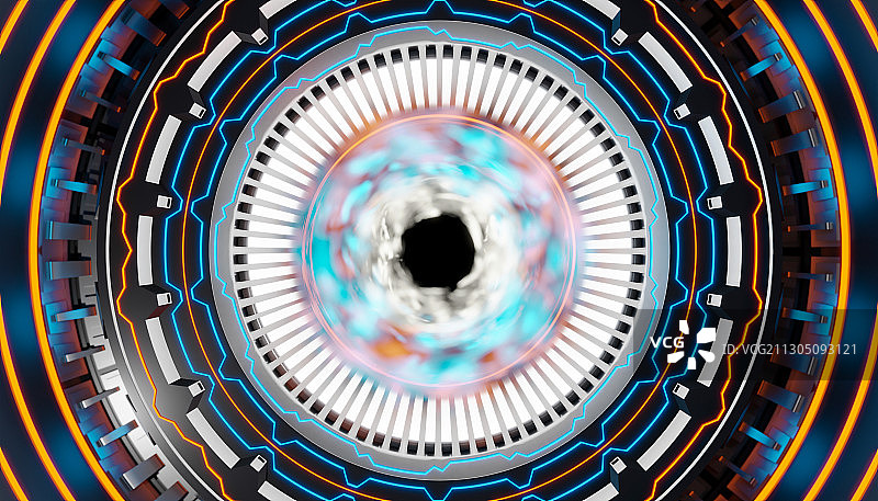 圆形科幻粒子能量中枢概念的背景插画图片素材