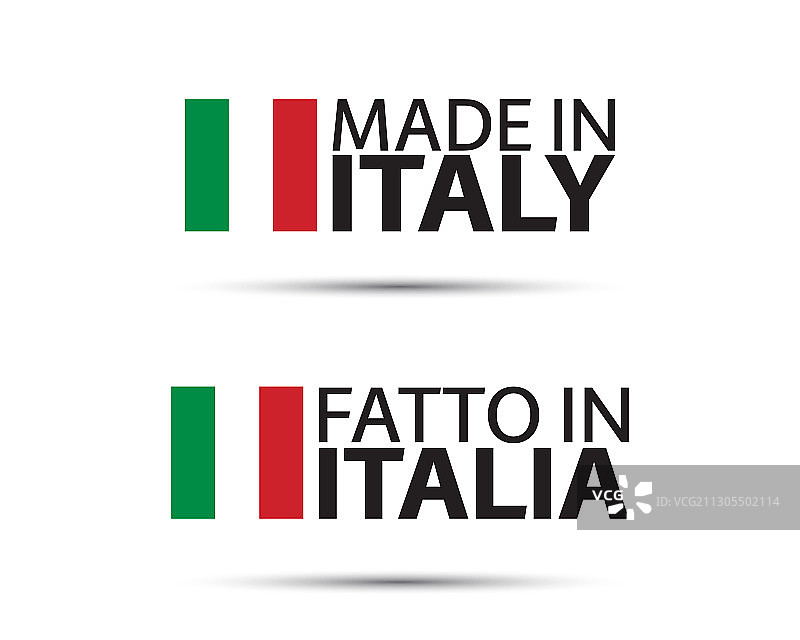 两个意大利制造的简单符号图片素材