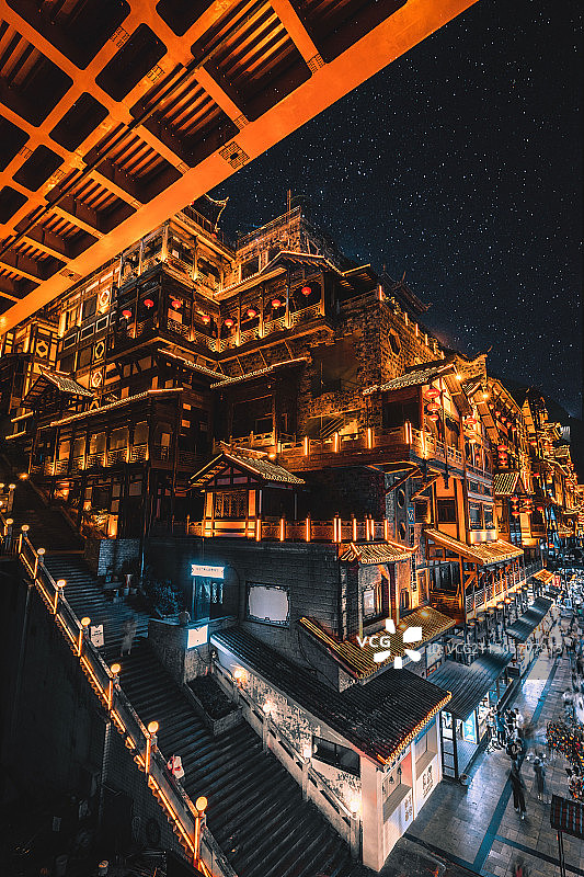 重庆洪崖洞夜景图片素材