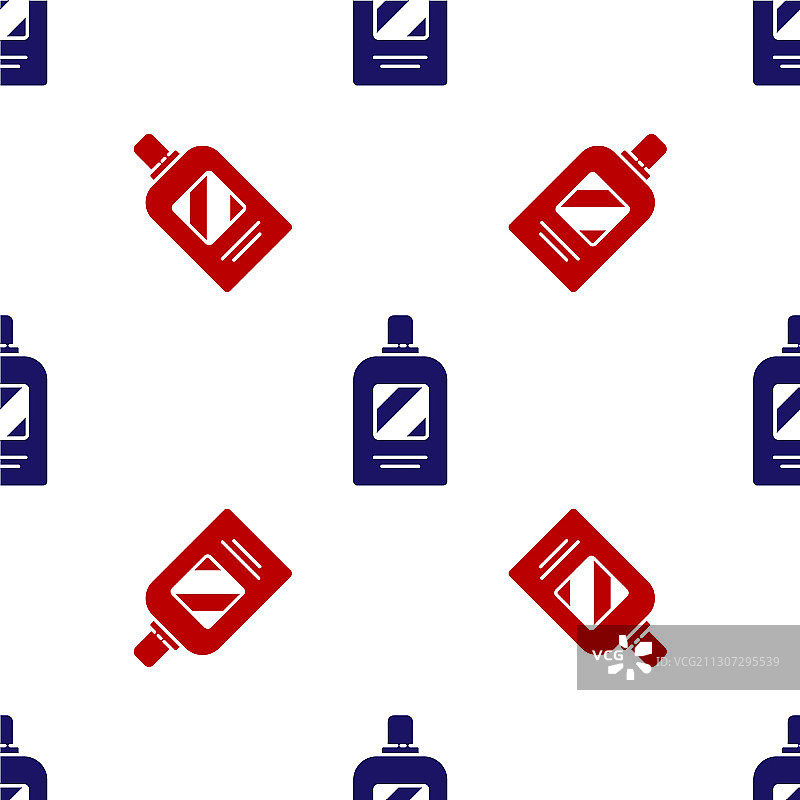 蓝色和红色瓶子的洗发水图标隔离图片素材