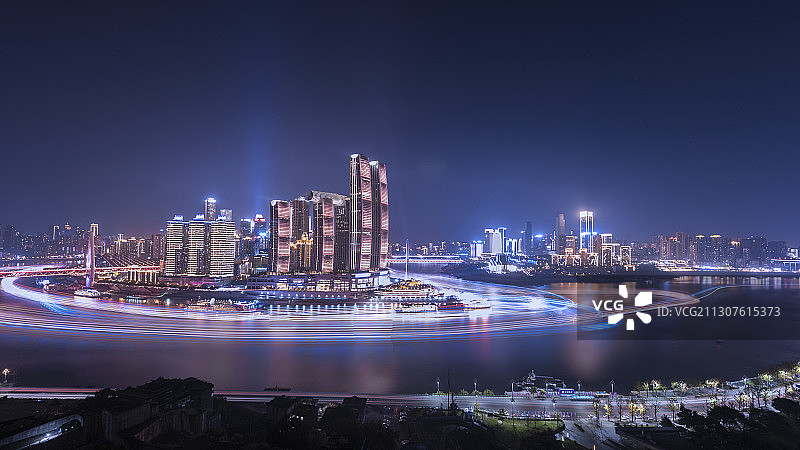 重庆渝中半岛朝天门夜景图片素材