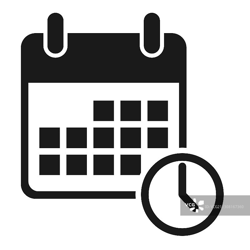日历图标日期事件符号隔离在白色上图片素材