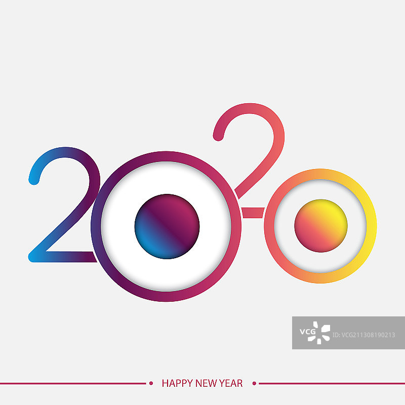 2020年新年快乐优雅贺卡图片素材