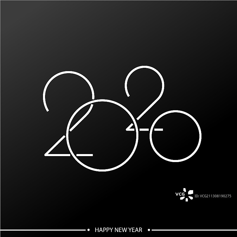 2020年字体设计新年快乐图片素材