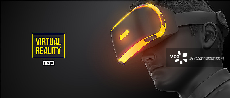 Vr头盔技术人戴着虚拟现实图片素材
