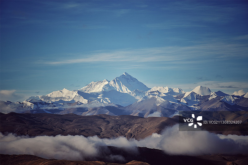 喜马拉雅山脉，珠峰观景台，珠穆朗玛峰，洛子峰图片素材
