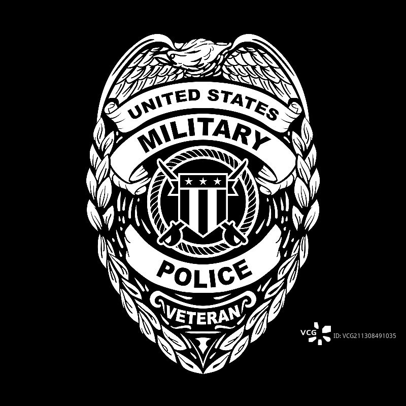 美国军事警察退伍军人徽章图片素材