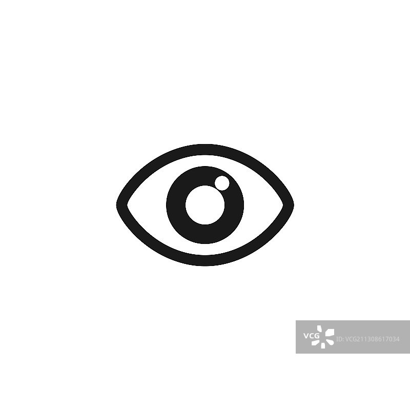 视觉符号眼睛图标在黑色eps 10图片素材