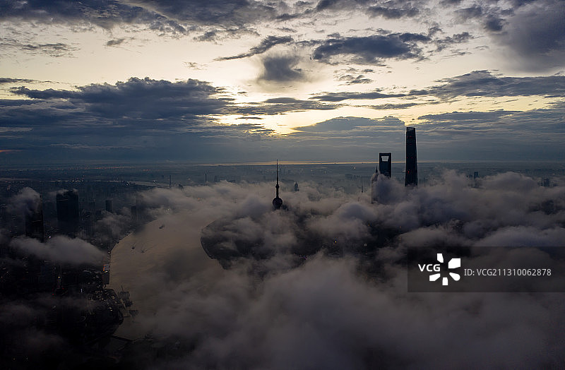 上海平流雾图片素材
