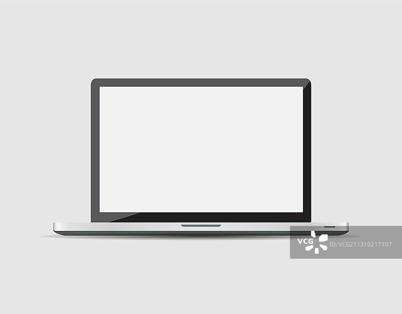 现代光滑的笔记本电脑隔离在白色图片素材