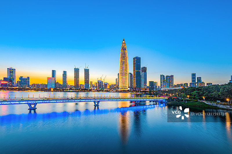 深圳湾城市建筑金融区图片素材