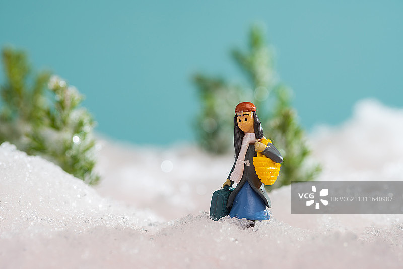 微缩场景模型，冬季雪景图片素材
