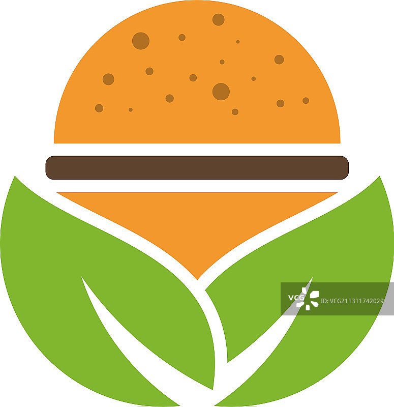 汉堡与叶子标志设计汉堡模板图片素材
