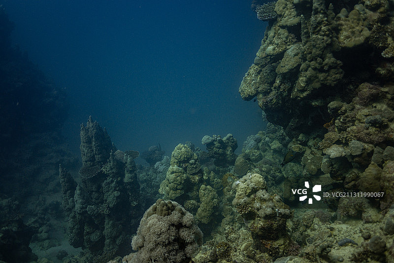 海中岩层的低角度视图图片素材