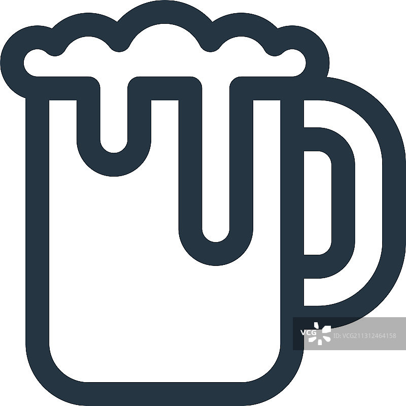 啤酒杯图标孤立的白色背景图片素材