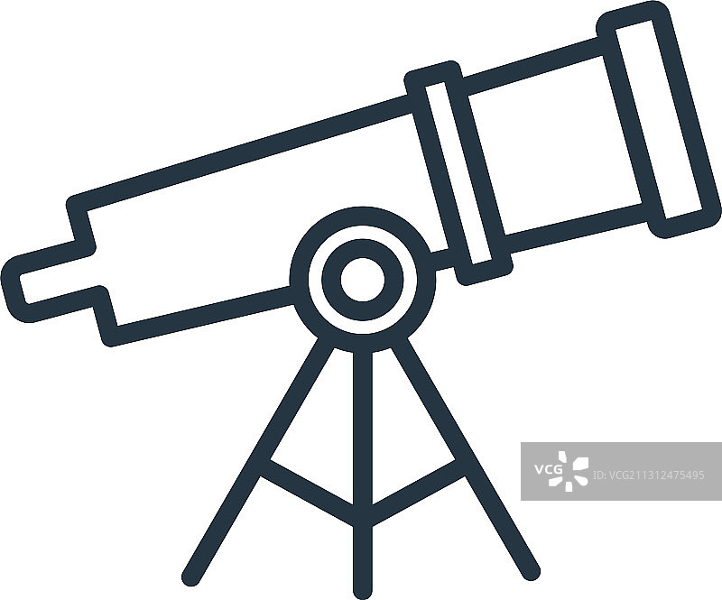 望远镜图标孤立在白色背景上图片素材