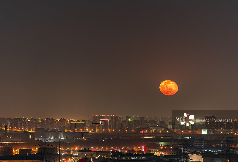 城市夜景月色图片素材