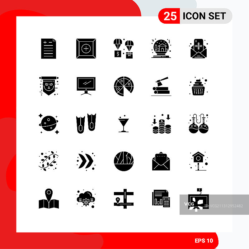 用户界面包25个基本立体字形图片素材