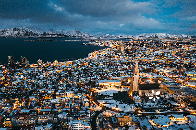 冰岛雷克雅未克夜景图片素材
