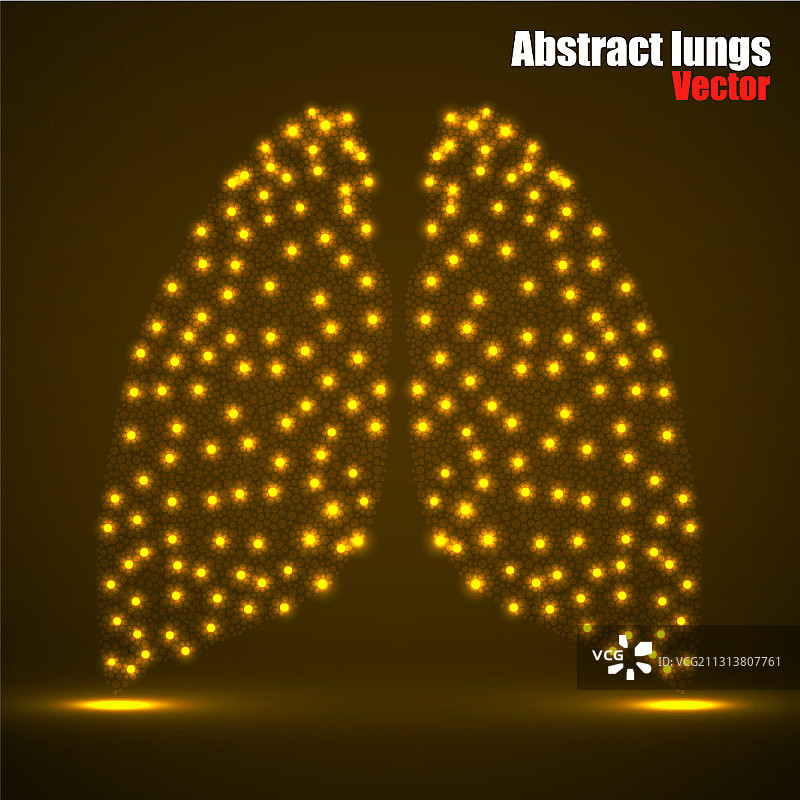 摘要人体肺部发光点霓虹粒子图片素材