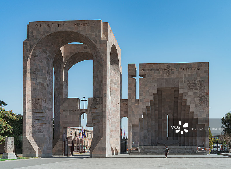 亚美尼亚：埃奇米阿津主教座堂入口图片素材