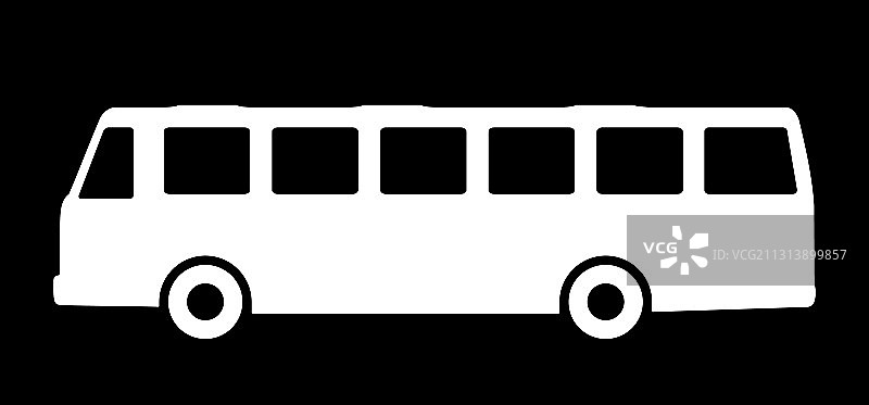 黑色背景上的巴士剪影图片素材