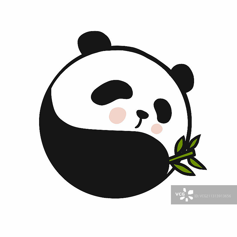 阴阳熊猫可爱的标志图片素材