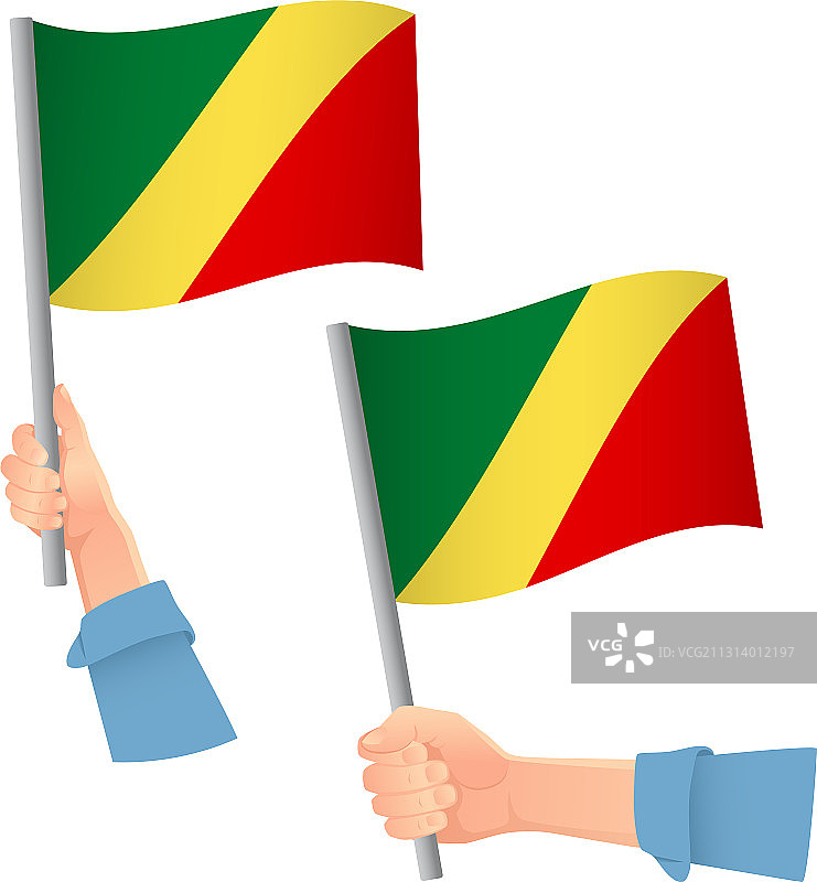 手握旗帜的刚果图标图片素材
