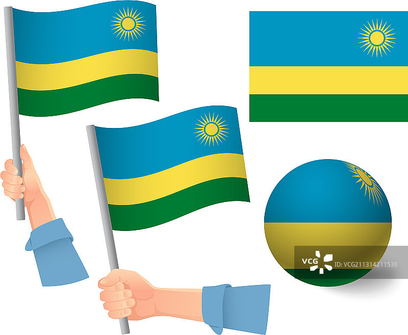 卢旺达国旗在手的图标图片素材