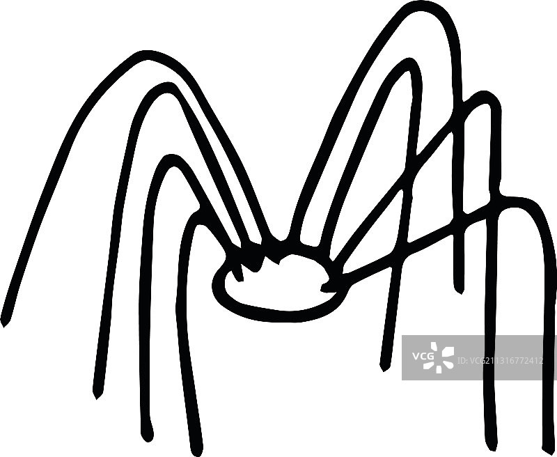 蜘蛛手绘涂鸦风格的元素图片素材
