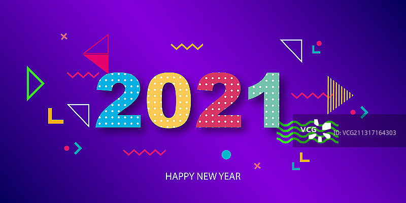 新年快乐2021纸3d数字上图片素材