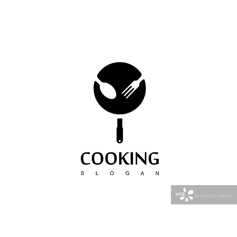 烹饪标志与匙叉和特氟隆符号图片素材