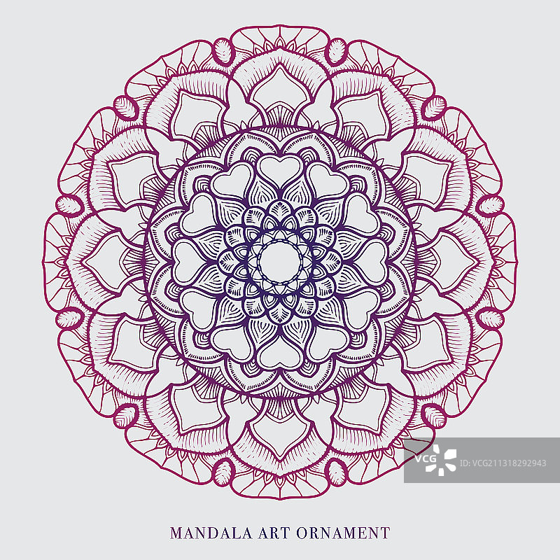 曼荼罗艺术轮廓装饰设计图片素材