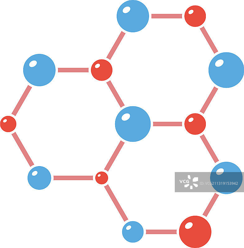 图标化学六键连接原子图片素材
