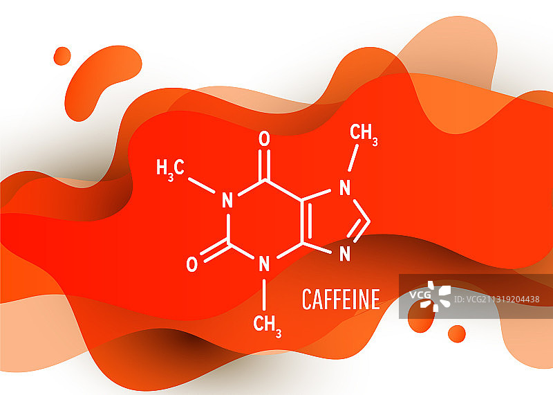 咖啡因与液体的化学分子结构图片素材