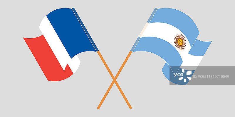 交叉挥舞着阿根廷和芬兰的旗帜图片素材