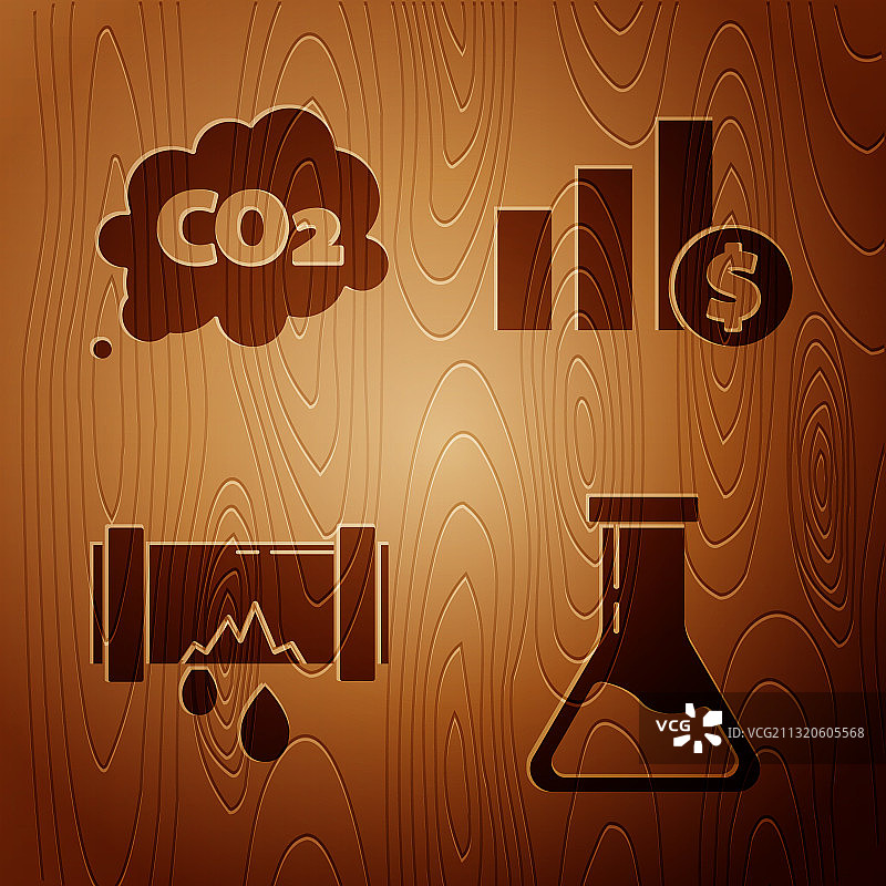 在云中设置试管和烧瓶的二氧化碳排放量图片素材
