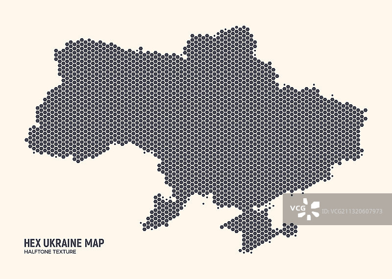 六角半色调设计乌克兰地图图片素材