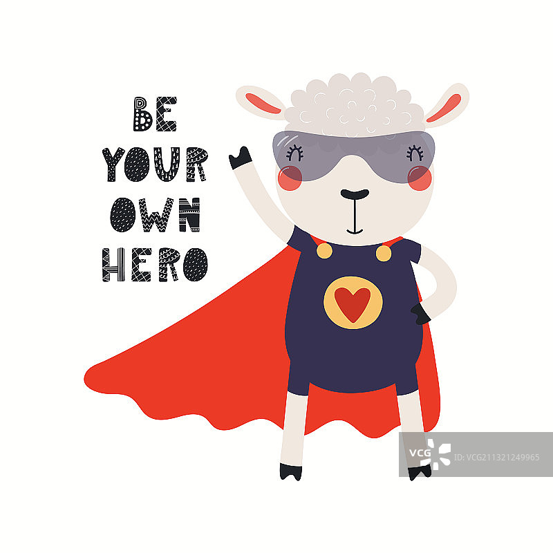 可爱的羊的超级英雄图片素材