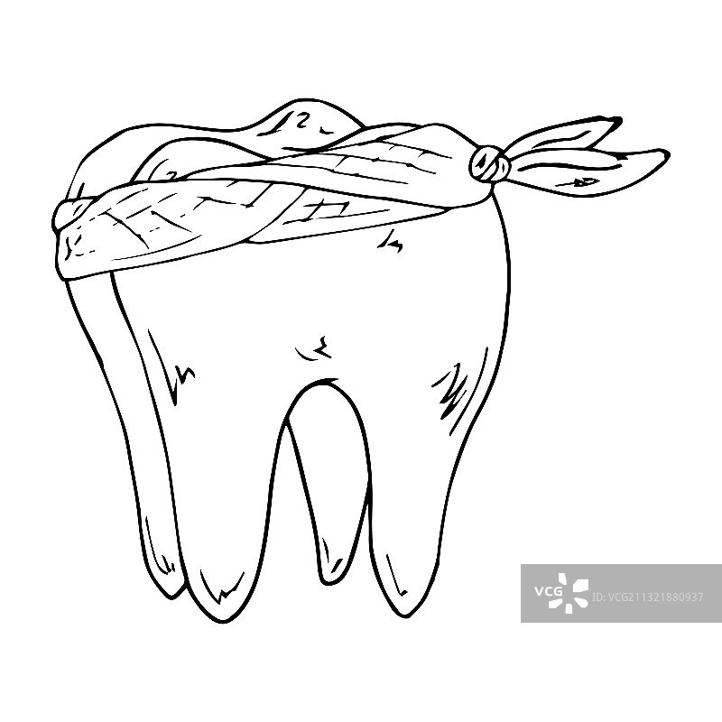 生病的牙齿图标一个人的牙齿手画坏图片素材
