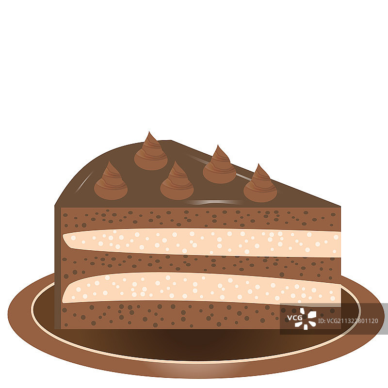 一块美味的巧克力蛋糕，上面有奶油图片素材