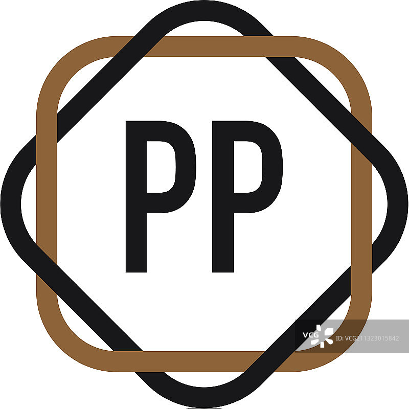 首字母pp优雅logo设计模板图片素材