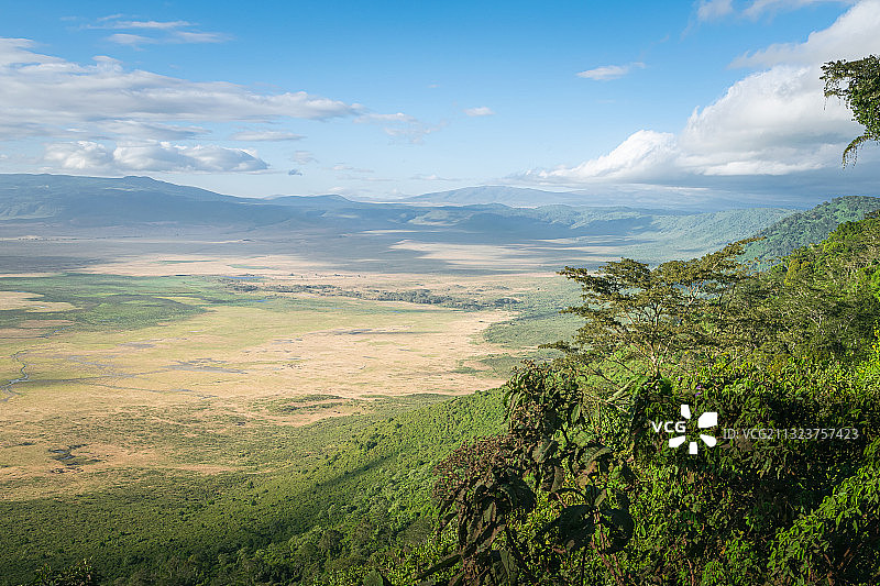 风景如画的风景对天空，恩戈罗戈罗火山口，坦桑尼亚图片素材