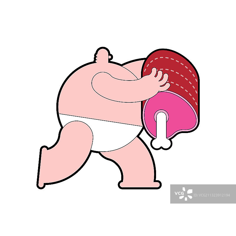 胖子和肉类卡通图片素材