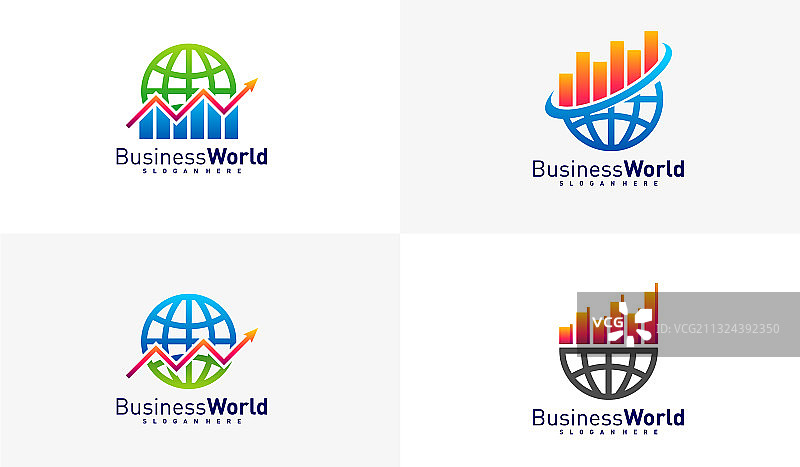 设置世界标志统计设计多彩的世界图片素材