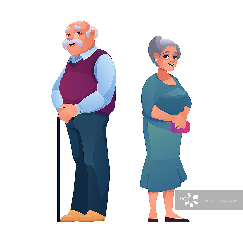 领取养老金的男人和女人都是老年图片素材