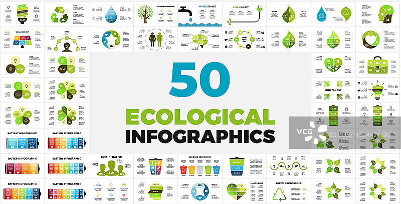 50个生态信息图模板展示图片素材