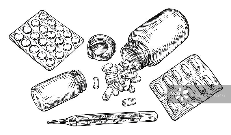 药丸和药片概述药物的医学概念图片素材