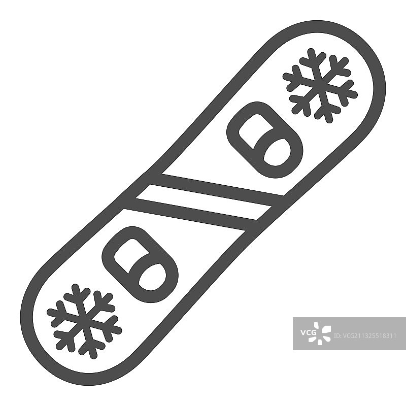 滑雪板线图标冬季运动概念图片素材