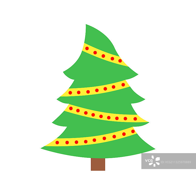 一棵简单的黄色绒毛圣诞树图片素材